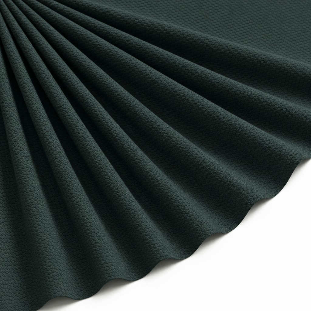 Tissu Jersey Nid d'abeille Vert foncé