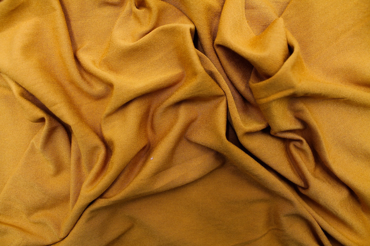 Tissu Jersey de Viscose Uni Jaune Safran