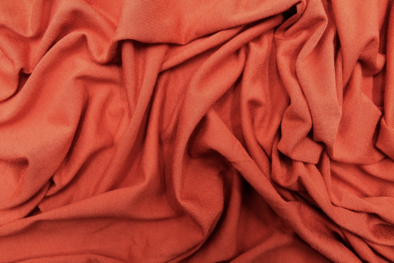 Tissu Jersey de Viscose Uni Terracotta