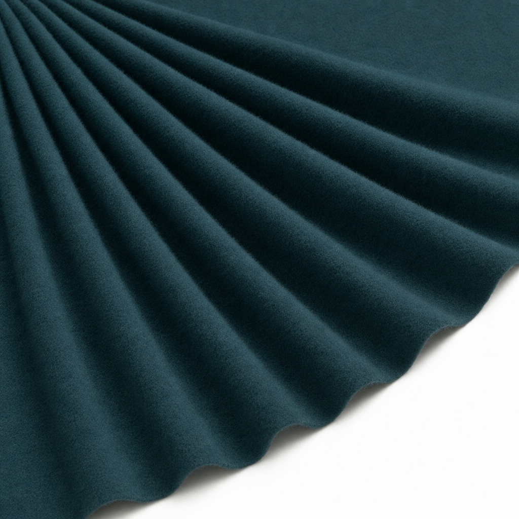 Tissu Lainage Cape Caban Bleu Canard