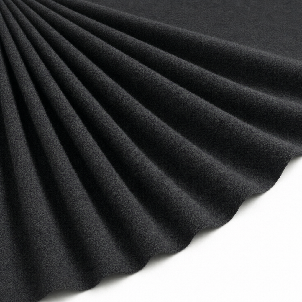 Tissu Lainage Cape Caban Noir