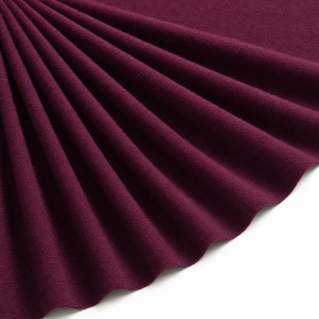 Tissu Lainage Cape Caban Rouge Bordeaux