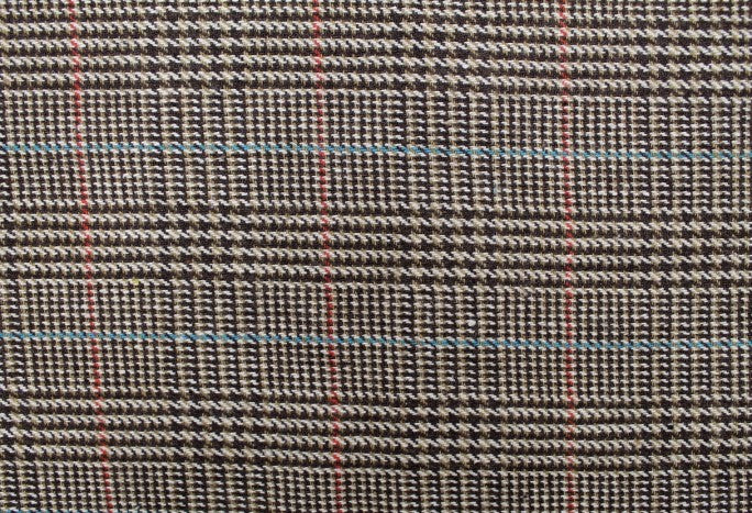Tissu Lainage Manteau Carreaux Beige