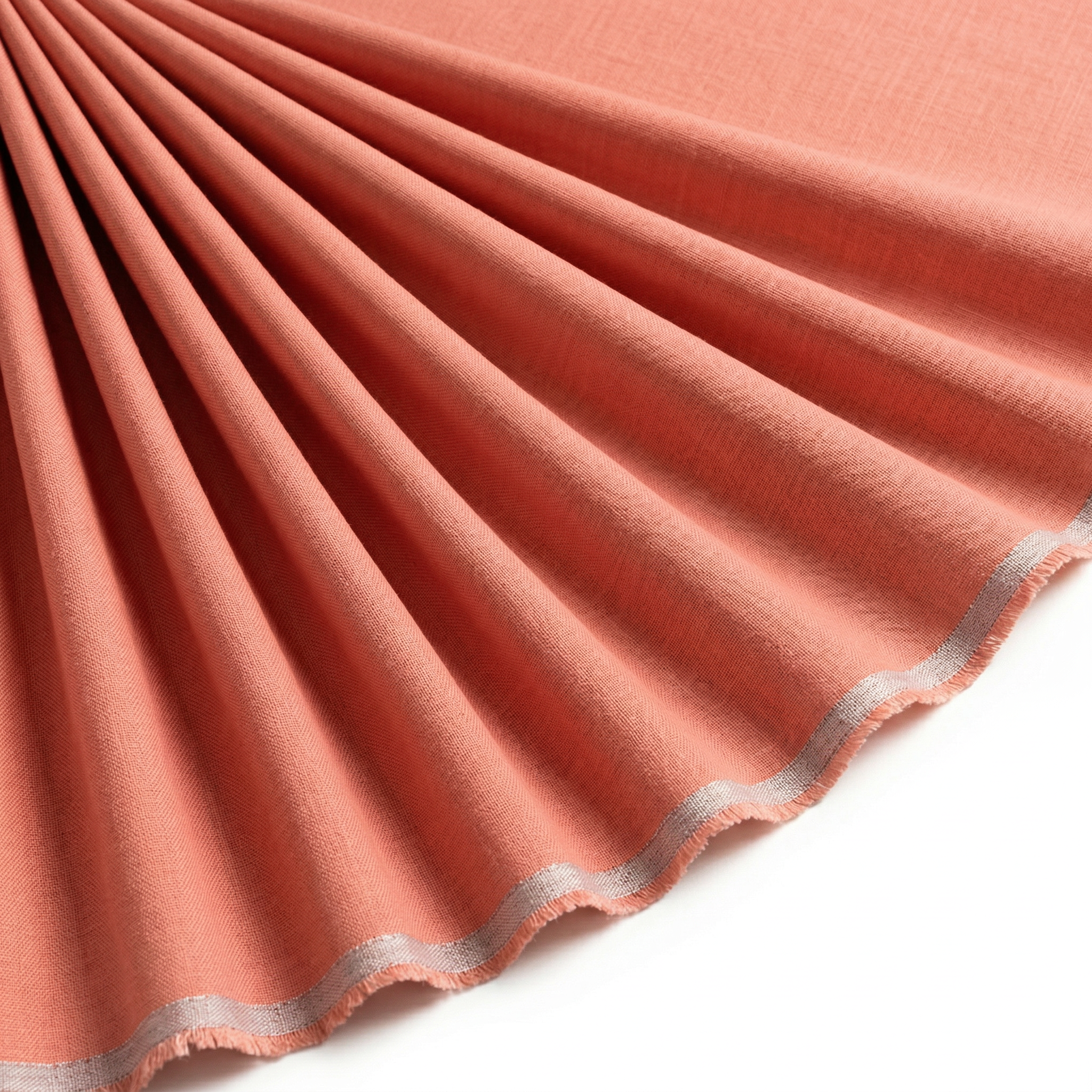 Tissu Lin Viscose Uni Corail
