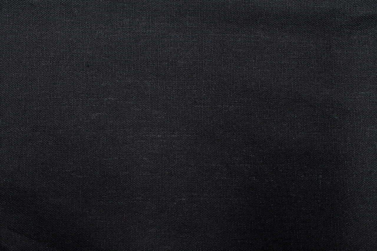 Tissu Lin Viscose Uni Noir