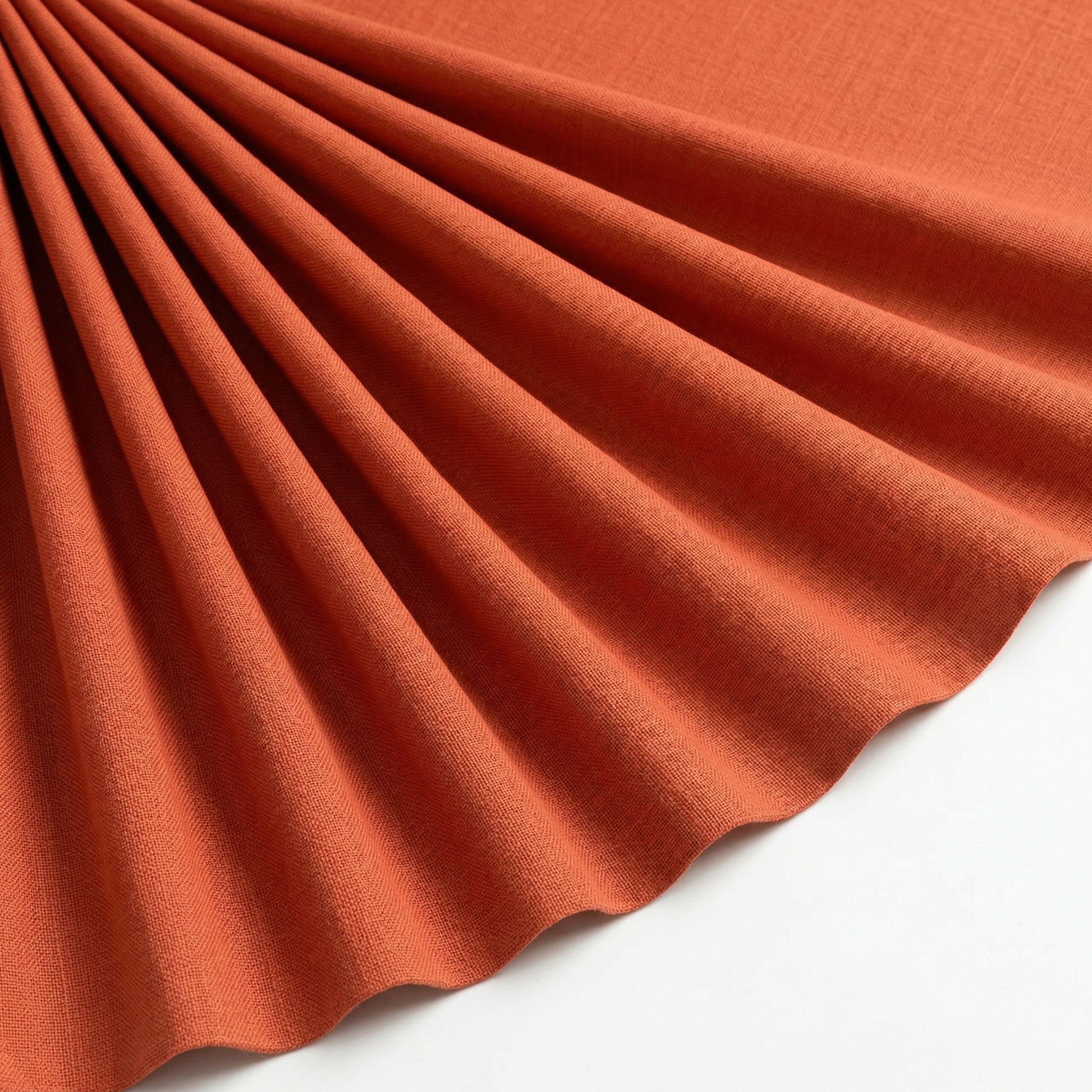 Tissu Lin Viscose Uni Terracotta