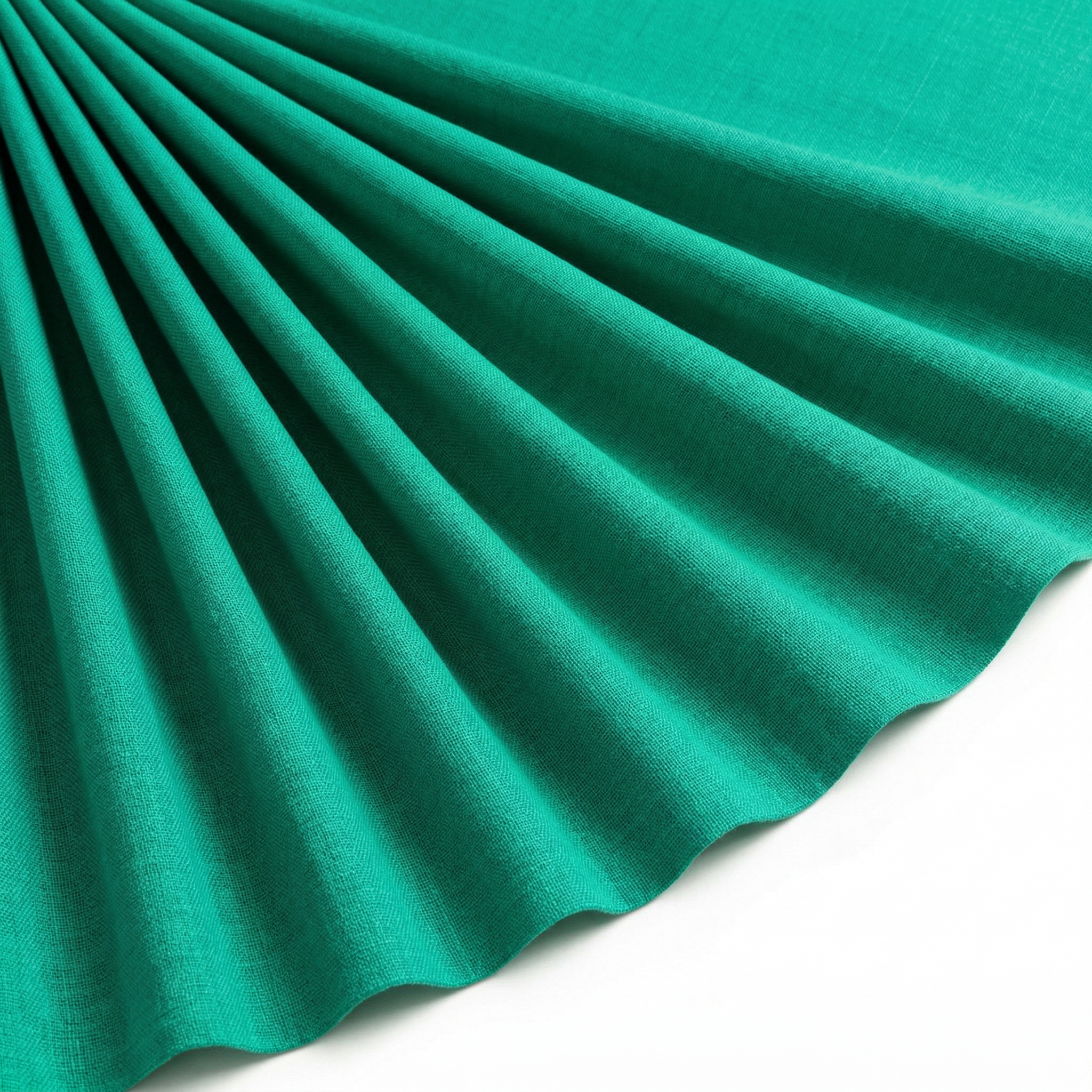 Tissu Lin Viscose Uni Vert Émeraude