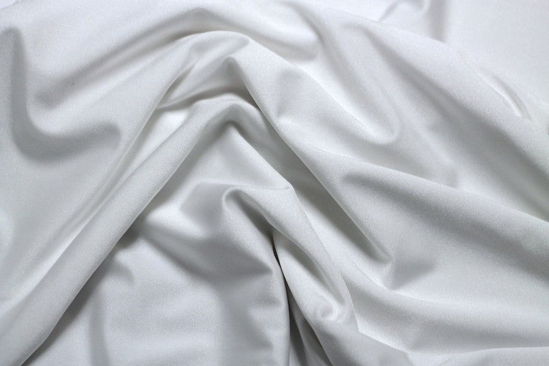 Tissu Lycra Brillant Uni Blanc