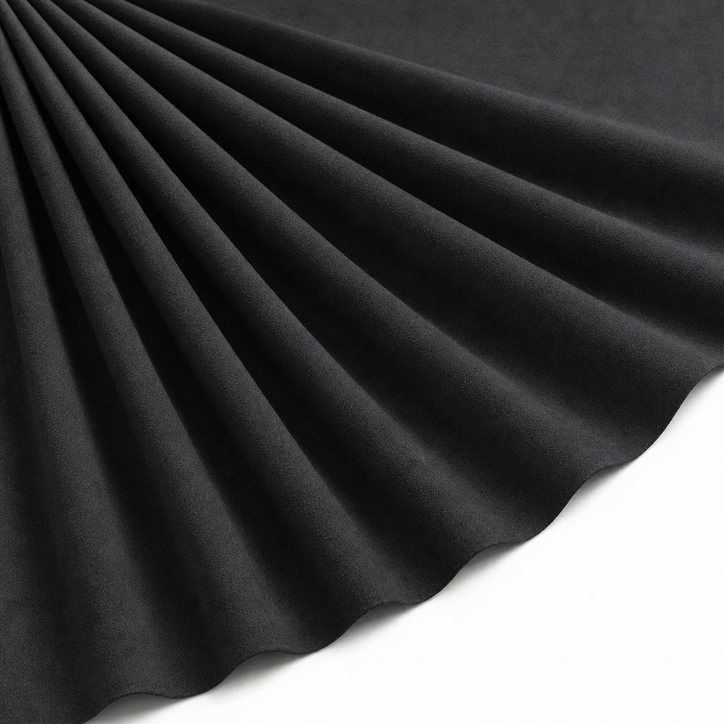 Tissu Maille Faux Daim Noir