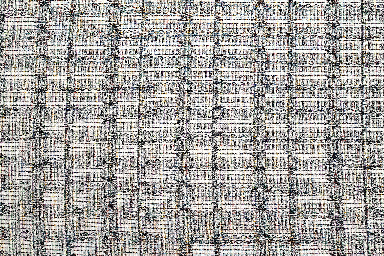 Tissu Maille Jacquard Effet Tweed Lurex Noir
