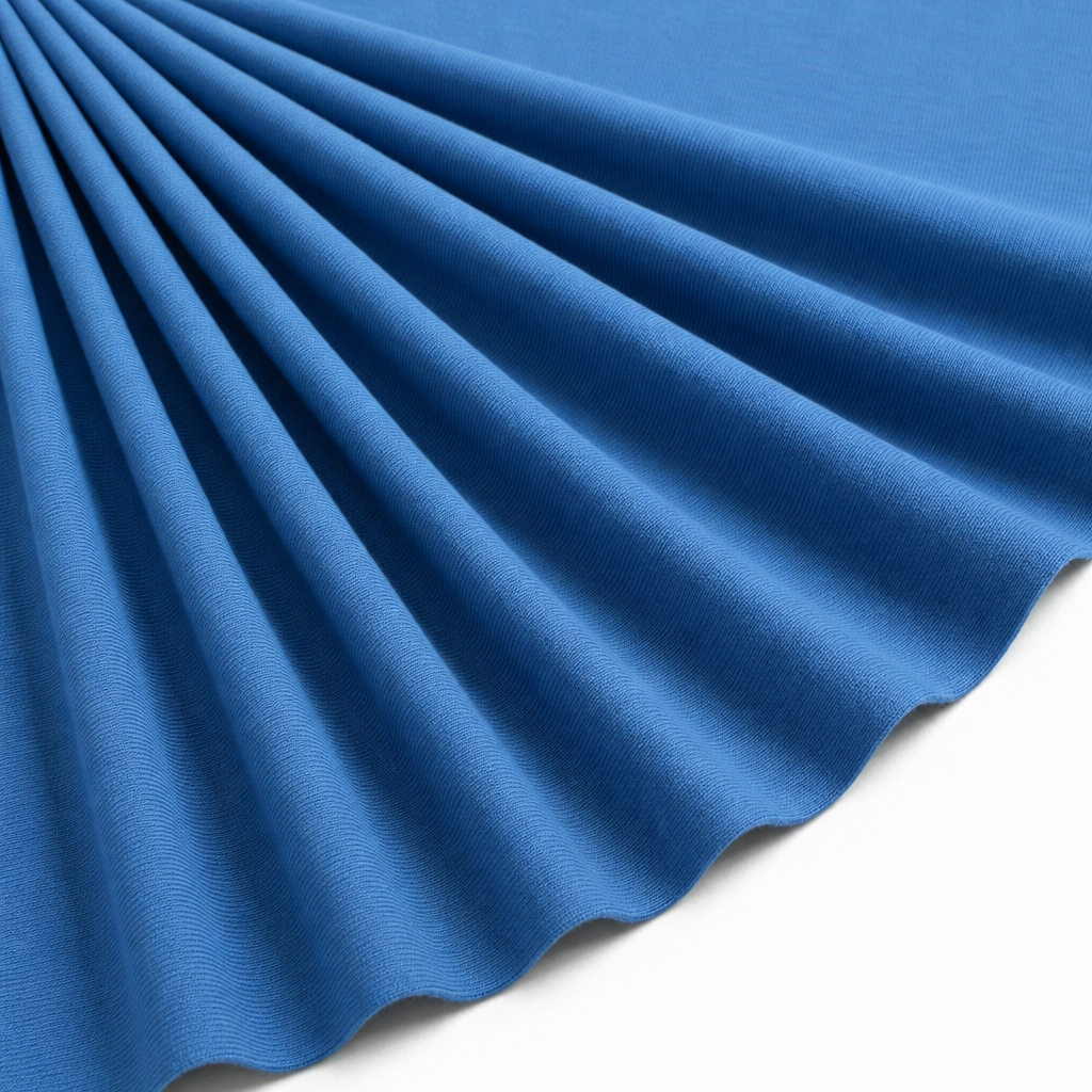 Tissu Maille Milano polyviscose Uni Bleu Roi