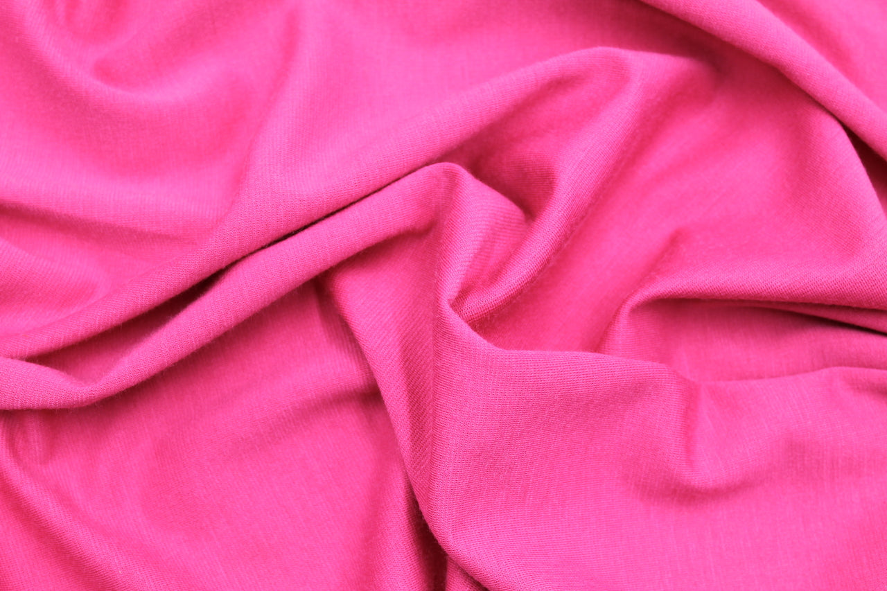 Tissu Maille Milano polyviscose Uni Fuchsia
