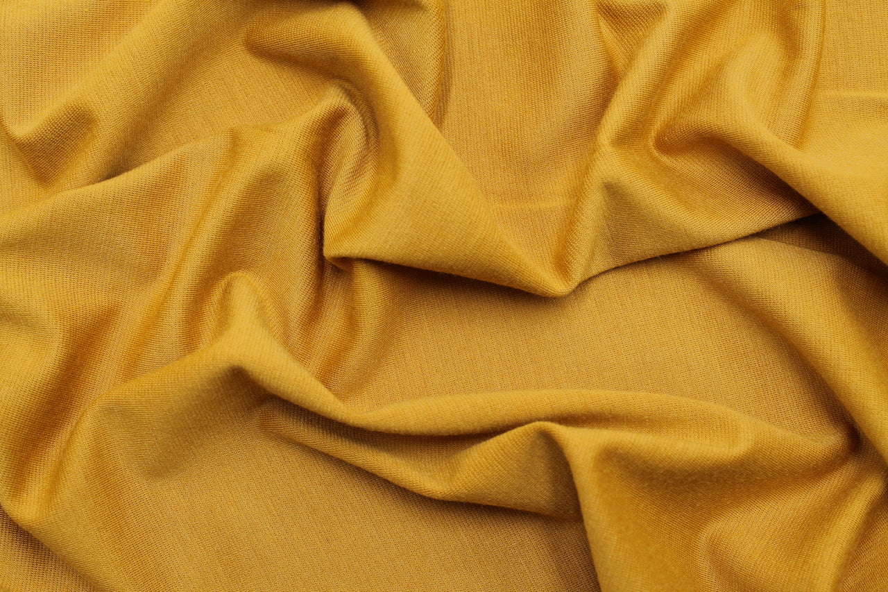 Tissu Maille Milano polyviscose Uni Jaune Safran