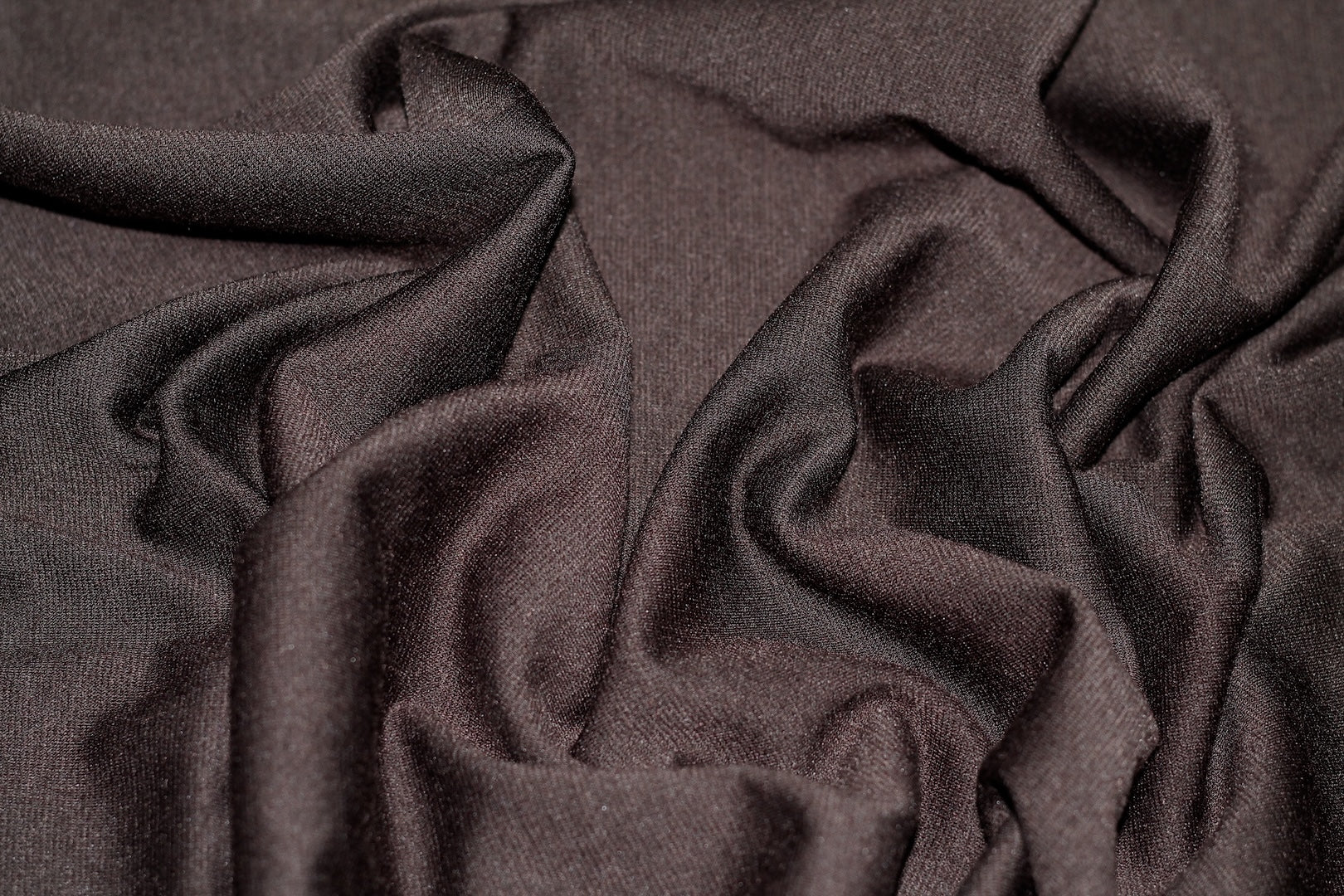 Tissu Maille Milano polyviscose Uni Marron foncé