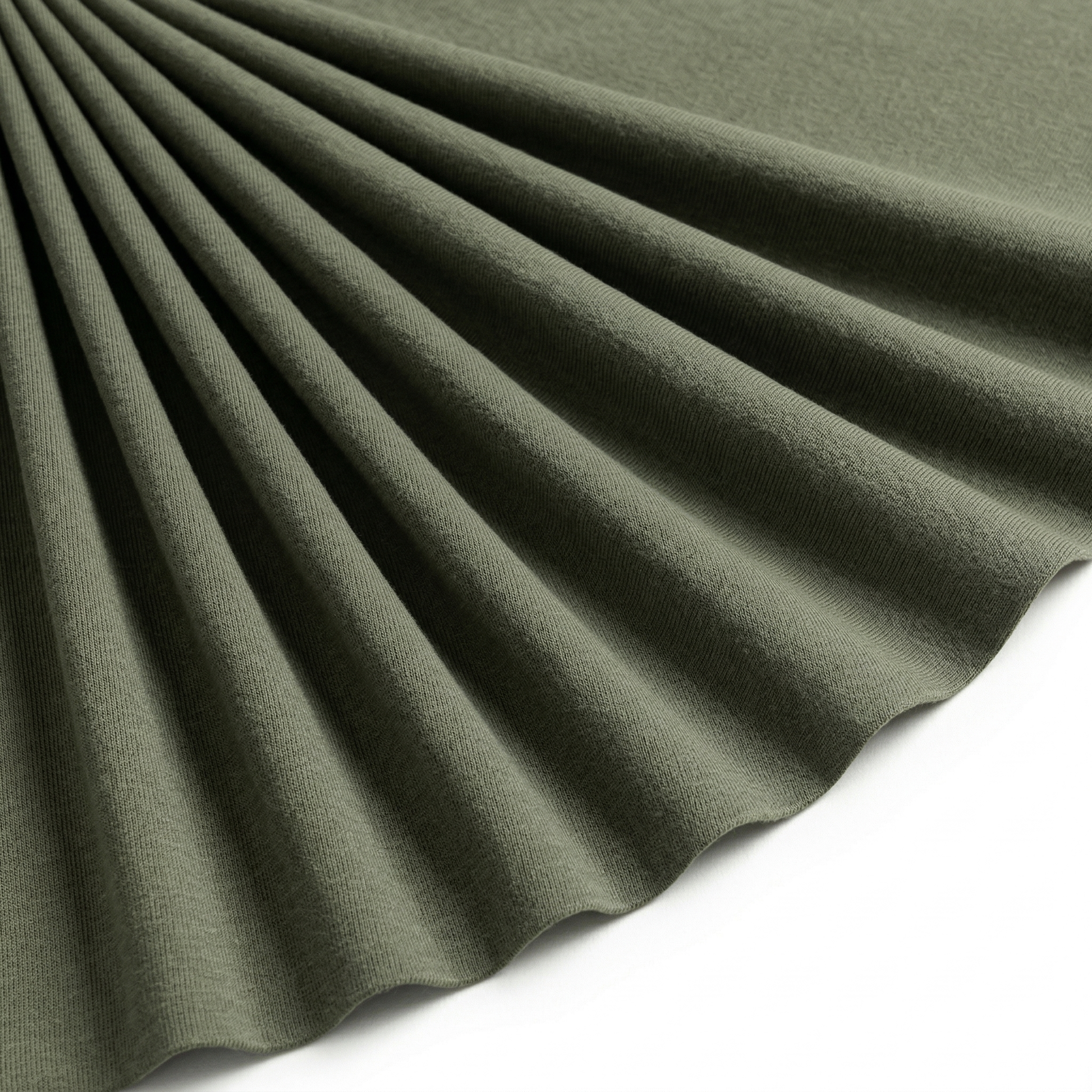 Tissu Maille Milano polyviscose Uni Vert Kaki