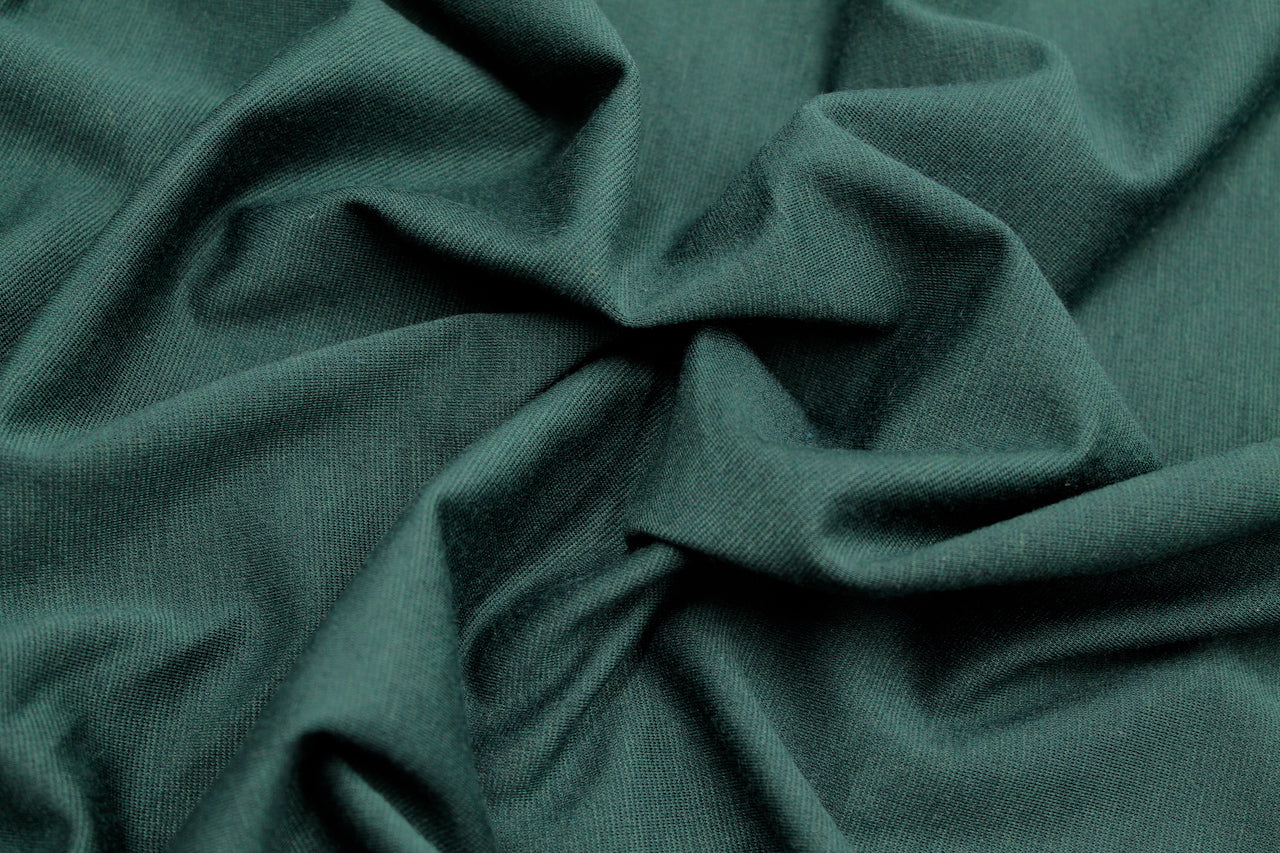 Tissu Maille Milano polyviscose Uni Vert Sapin