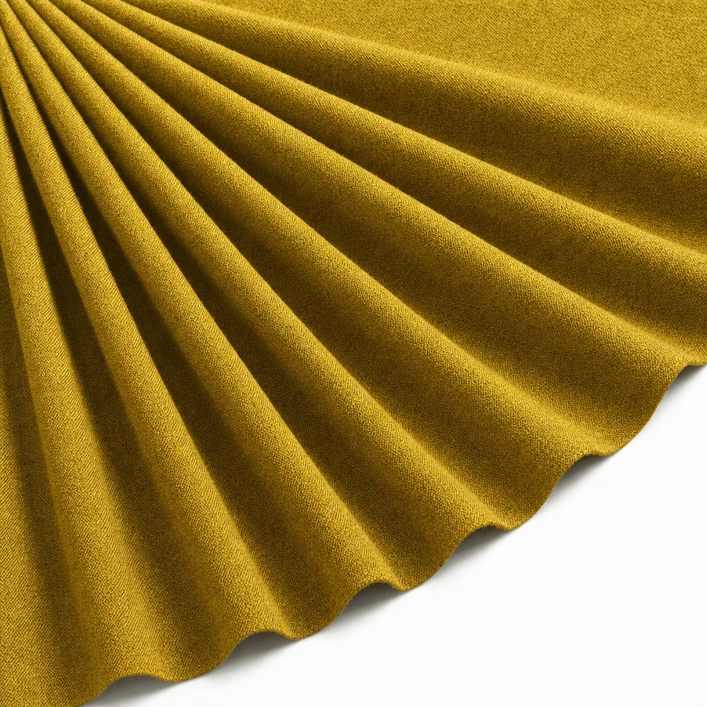 Tissu Maille Pull Confort Uni Jaune Safran