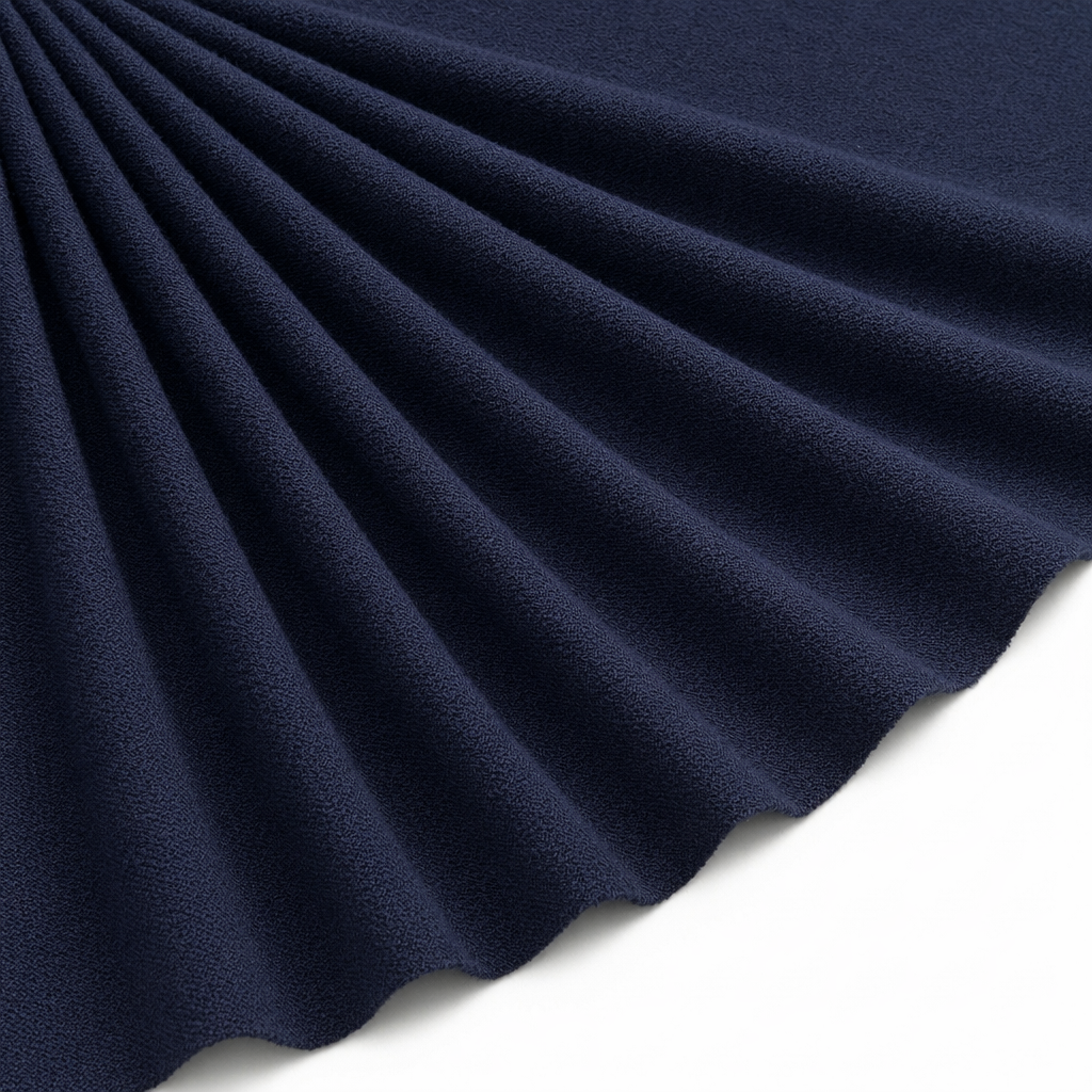 Tissu Maille Pull Confort Uni Marine
