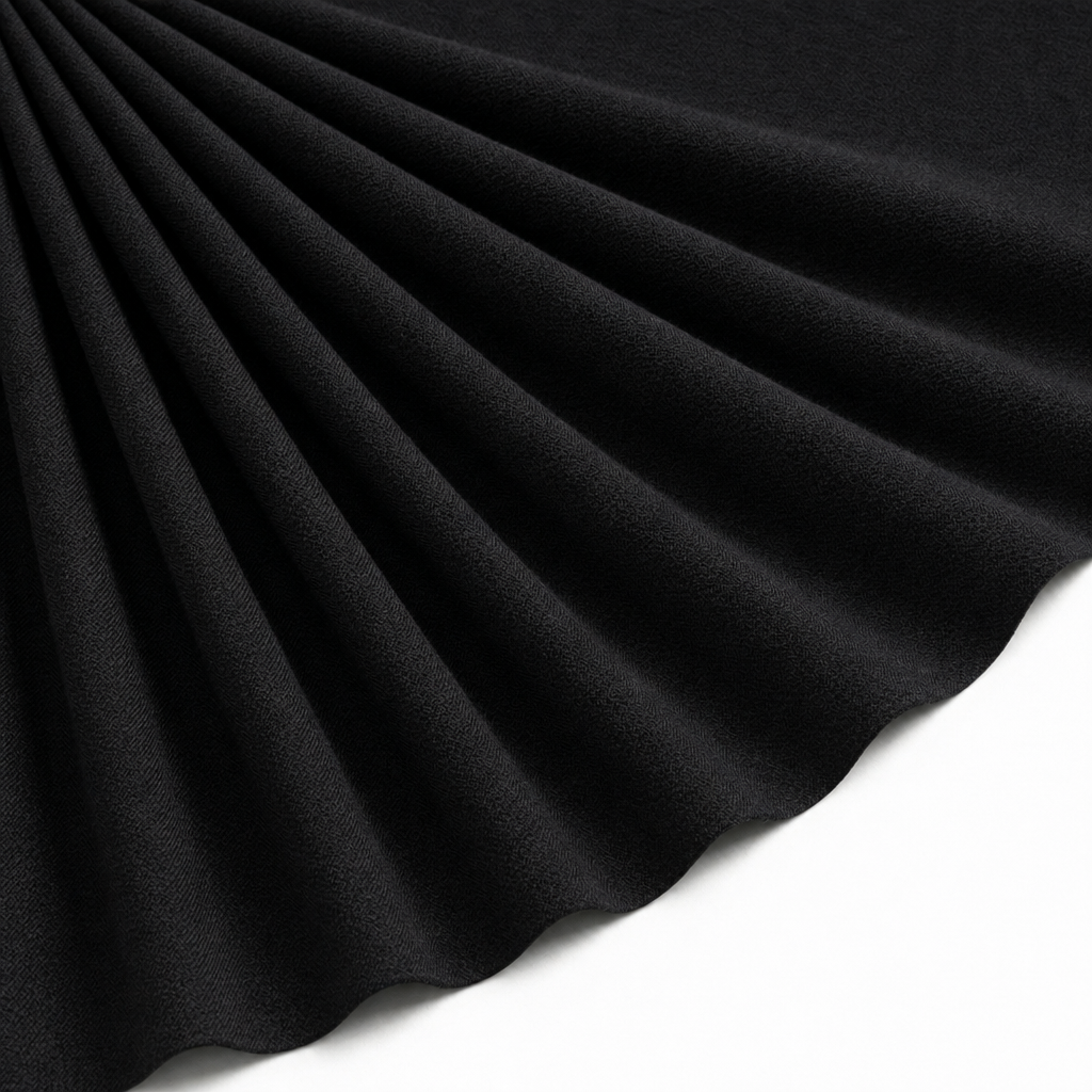 Tissu Maille Pull Confort Uni Noir
