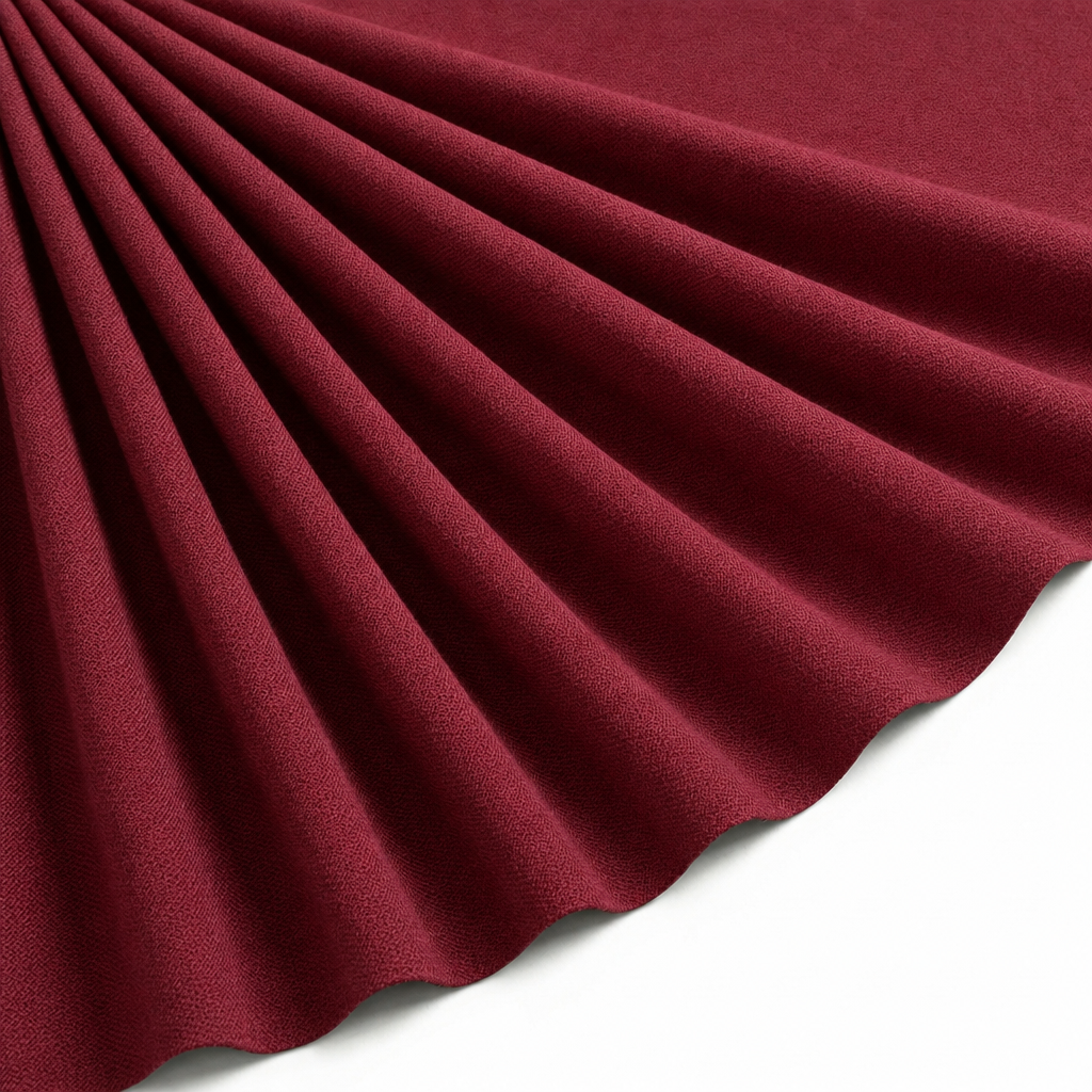 Tissu Maille Pull Confort Uni Rouge