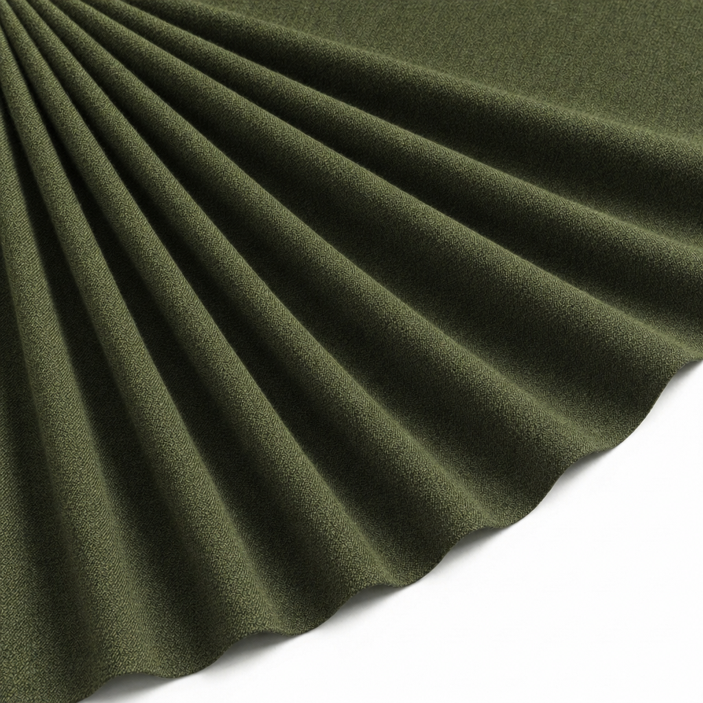 Tissu Maille Pull Confort Uni Vert Kaki