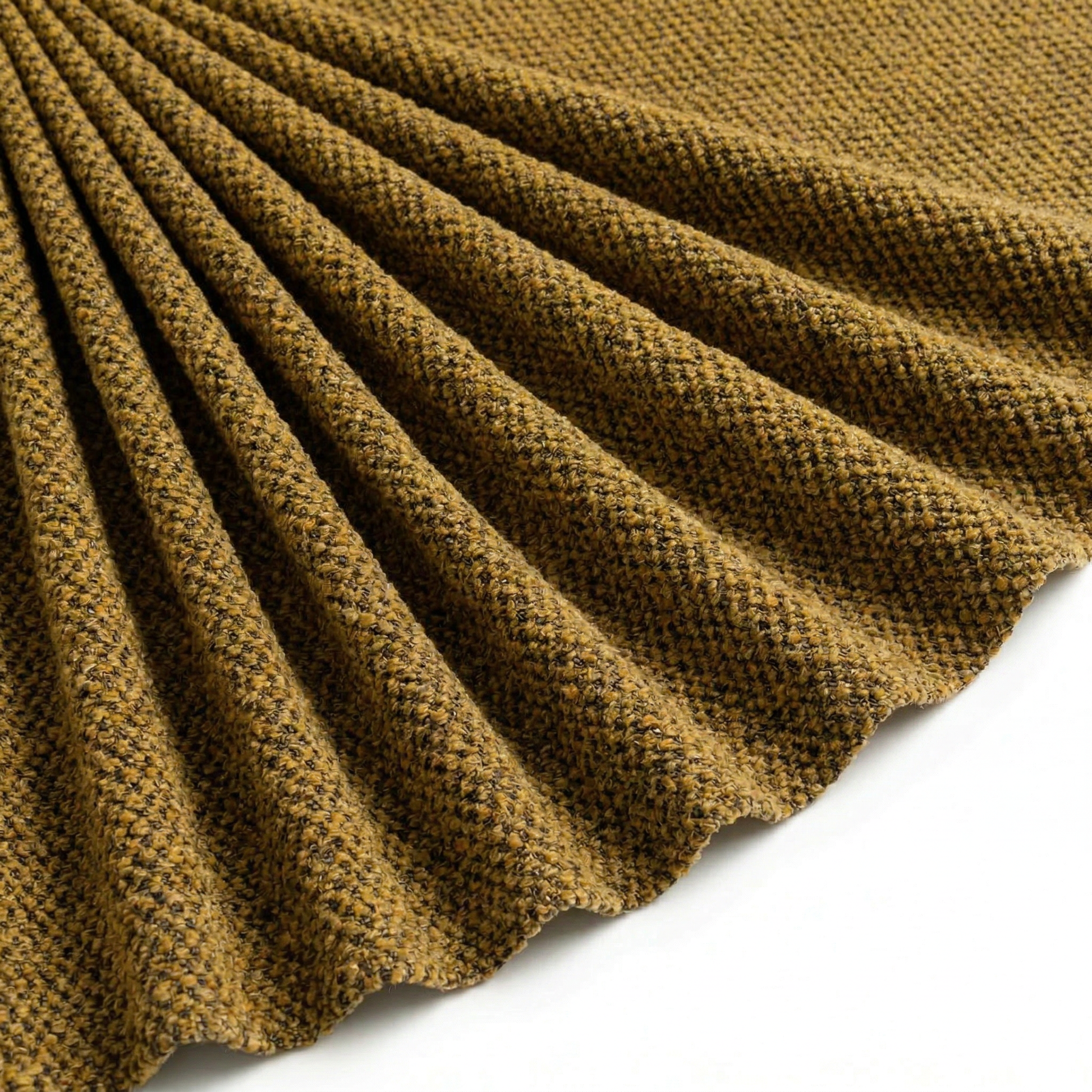 Tissu Maille Pull Ruche Uni Jaune Safran