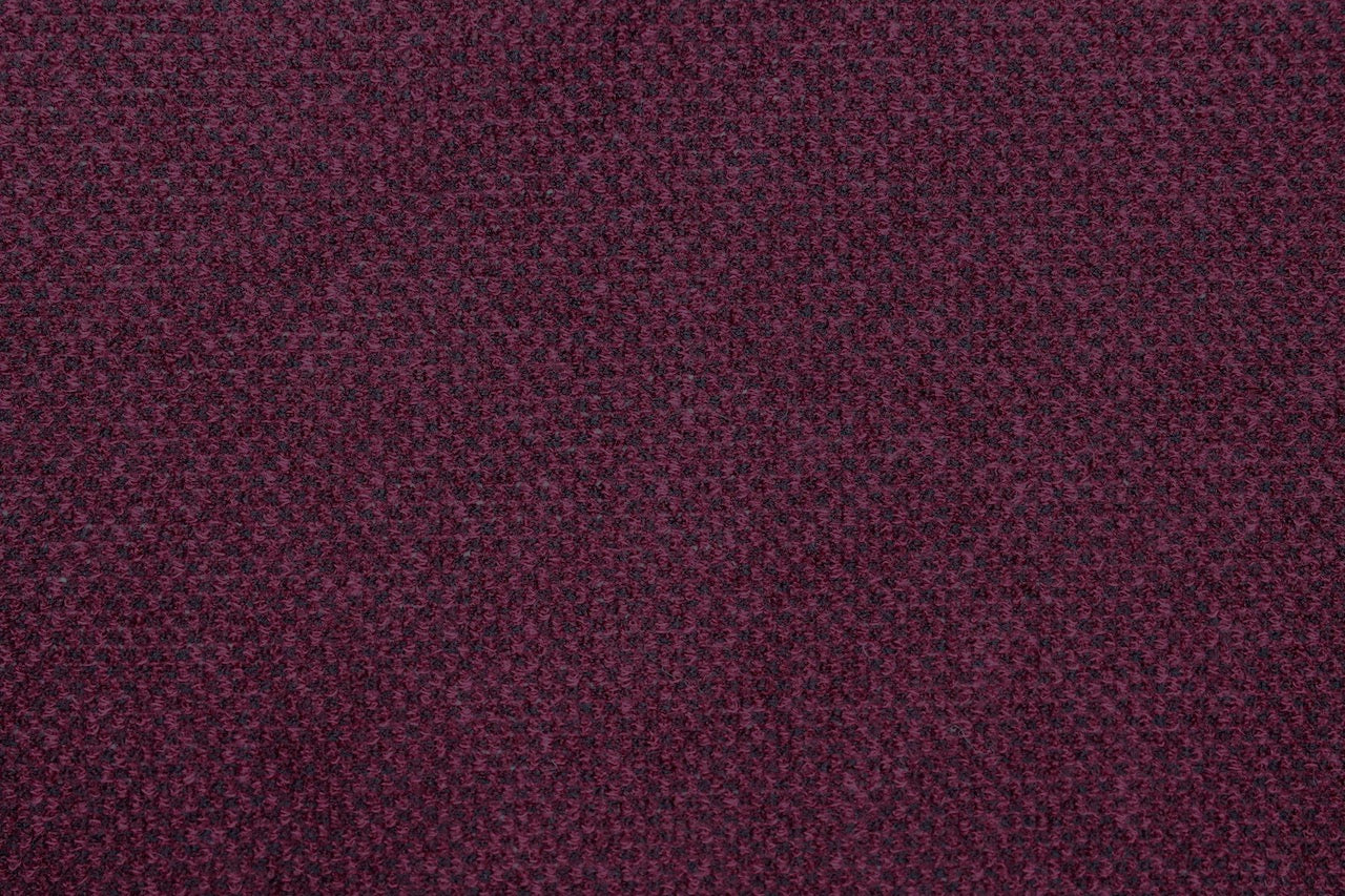 Tissu Maille Pull Ruche Uni Rouge Bordeaux