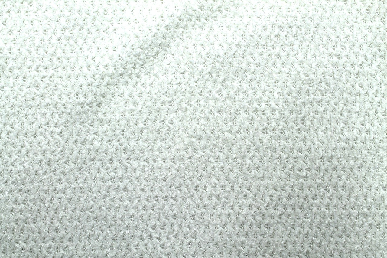 Tissu Maille Tricot Lurex Blanc Cassé