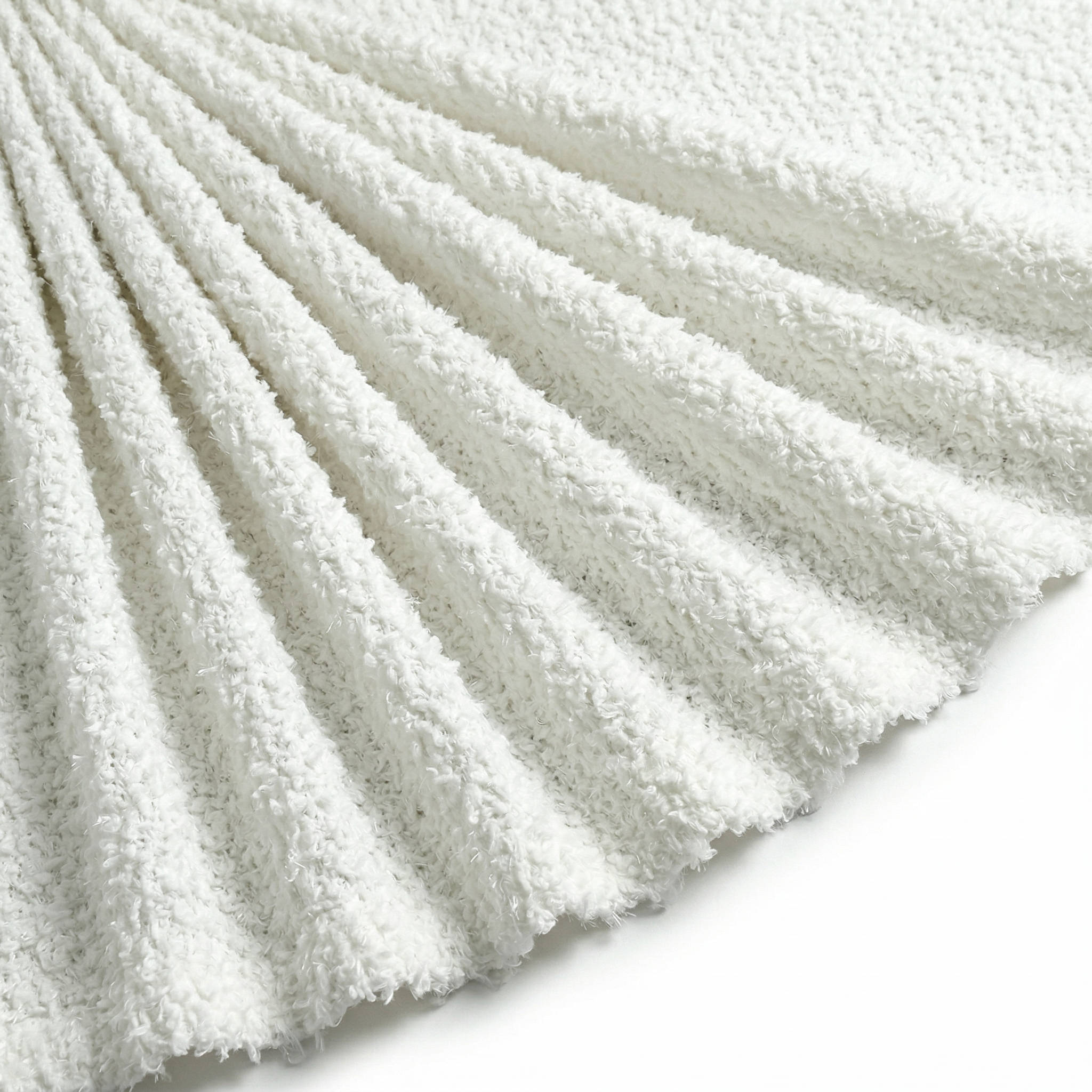 Tissu Maille Tricot Lurex Blanc Cassé