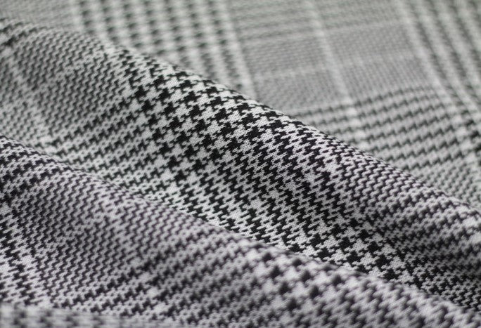 Tissu Milano Jacquard Prince de Galles Gris clair