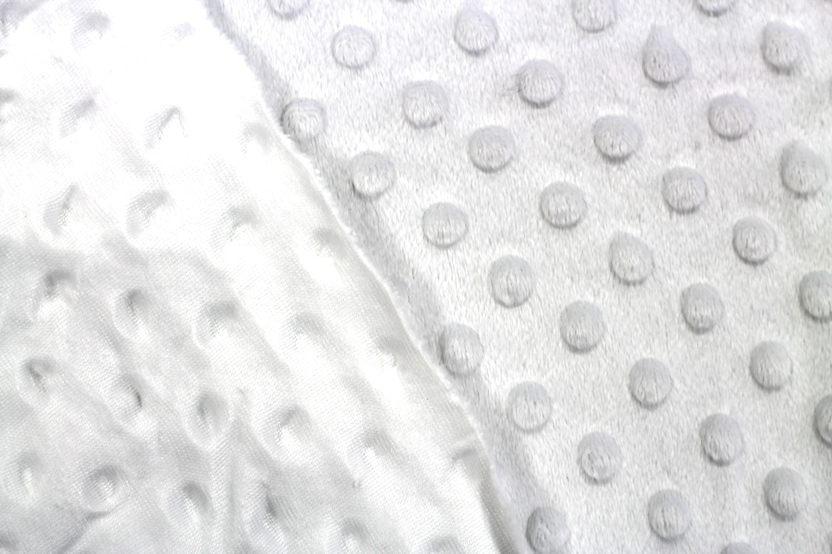Tissu Minky Polaire relief Pois Blanc