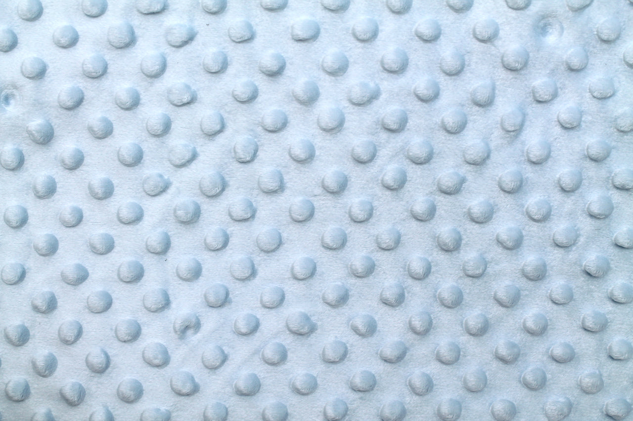Tissu Minky Polaire relief Pois Bleu Ciel