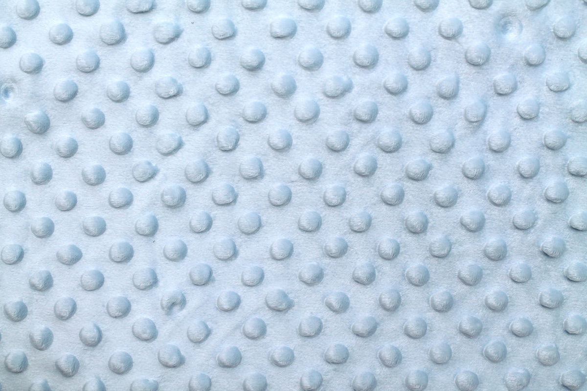 Tissu Minky Polaire relief Pois Bleu Ciel