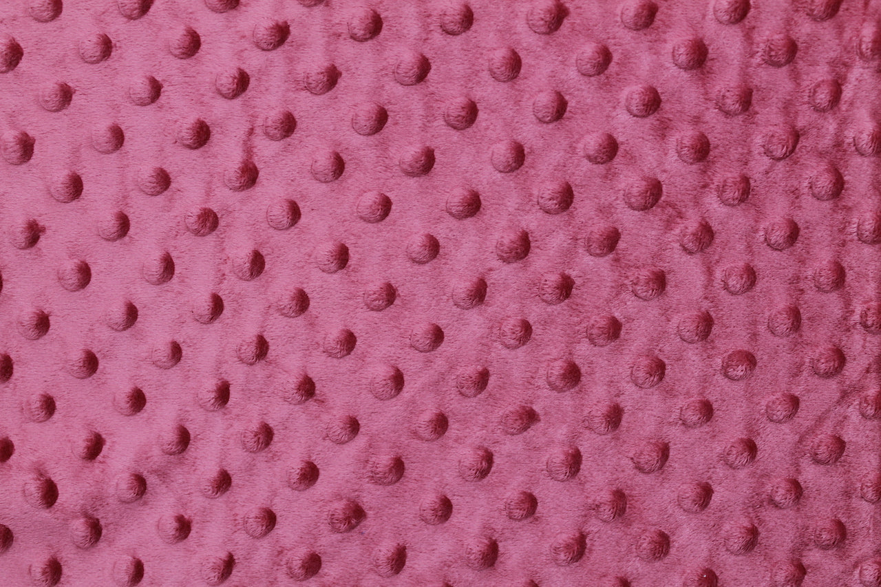 Tissu Minky Polaire relief Pois Framboise