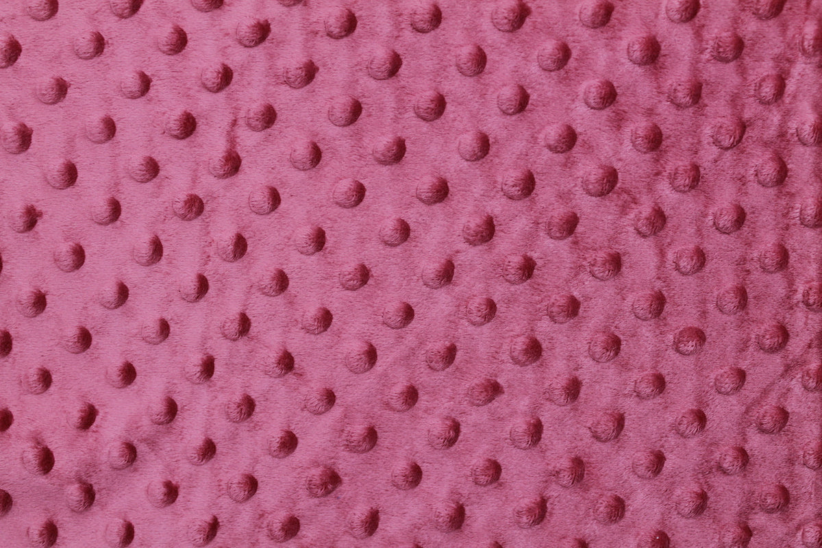 Tissu Minky Polaire relief Pois Framboise