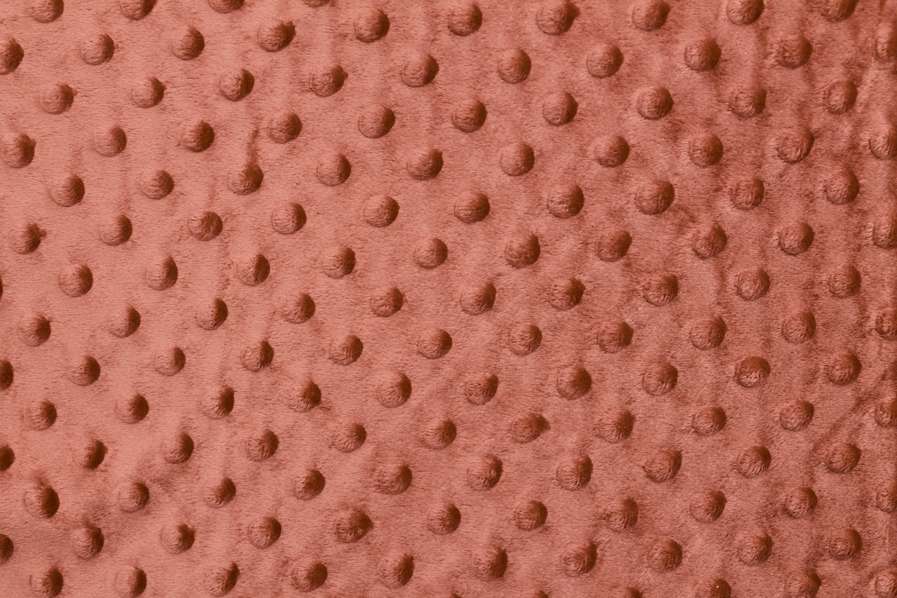 Tissu Minky Polaire relief Pois Terracotta