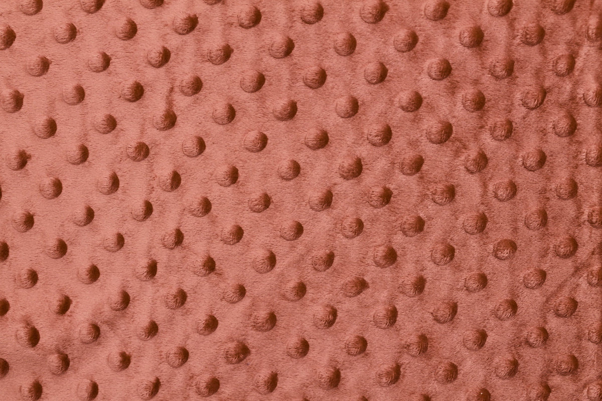 Tissu Minky Polaire relief Pois Terracotta