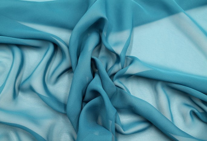 Tissu Mousseline Unie Bleu Pétrole