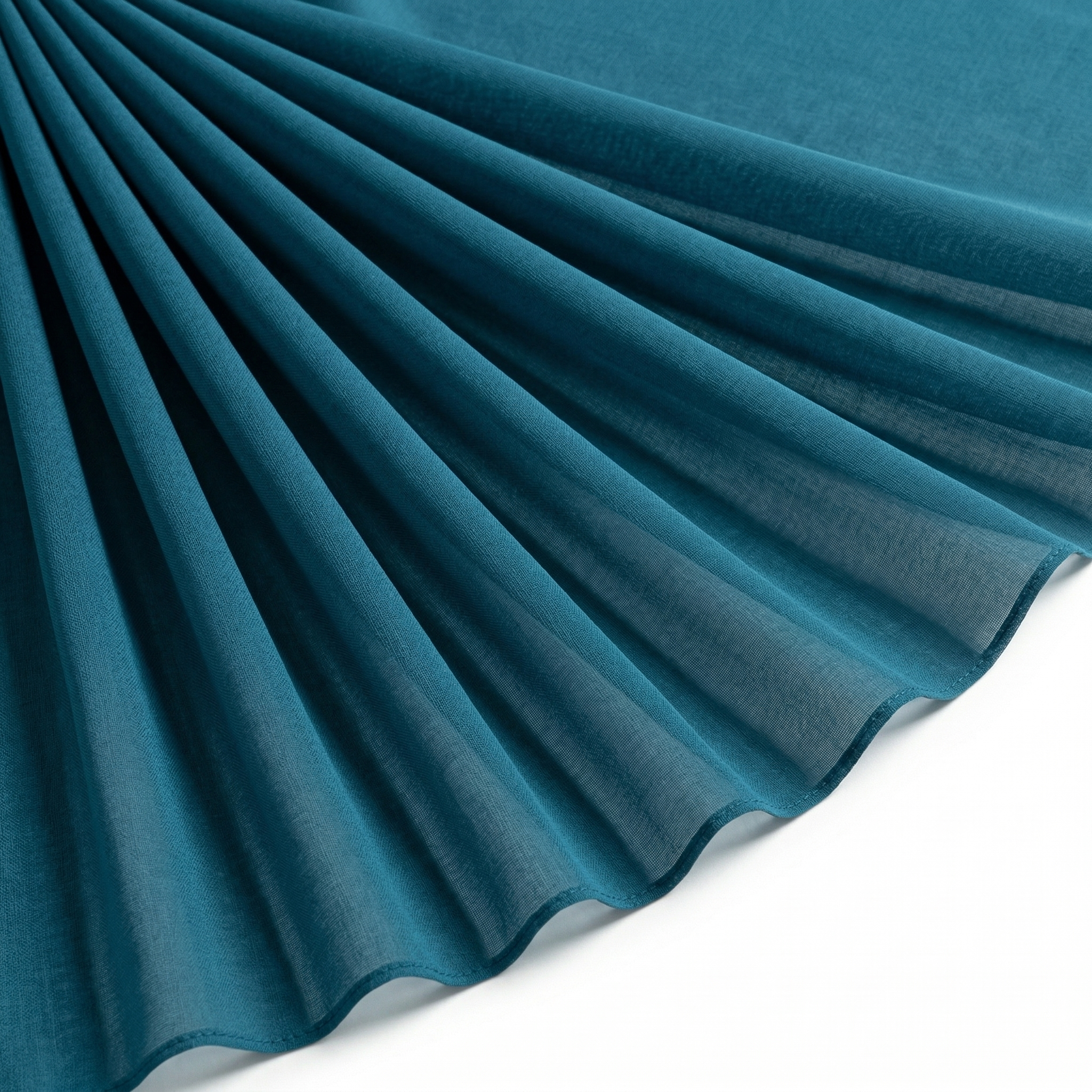 Tissu Mousseline Unie Bleu Pétrole