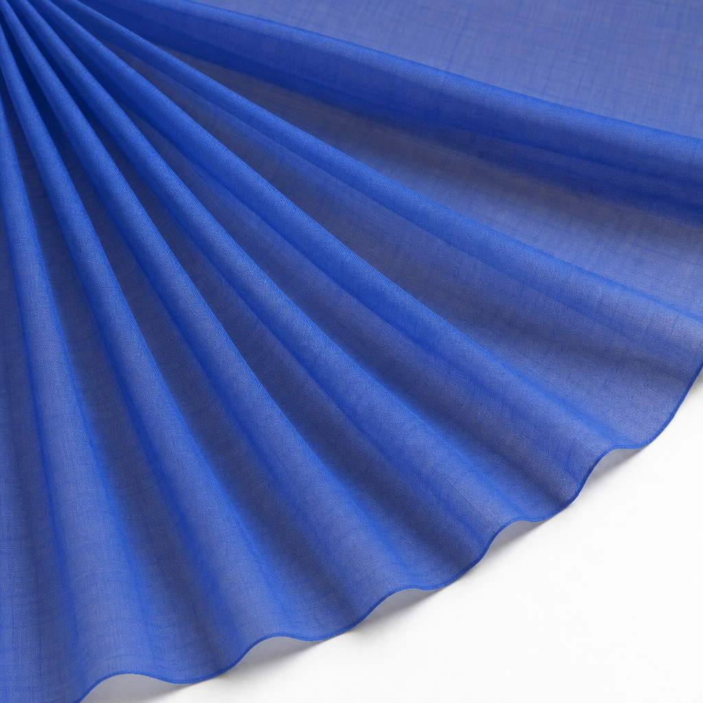 Tissu Mousseline Unie Bleu Roi