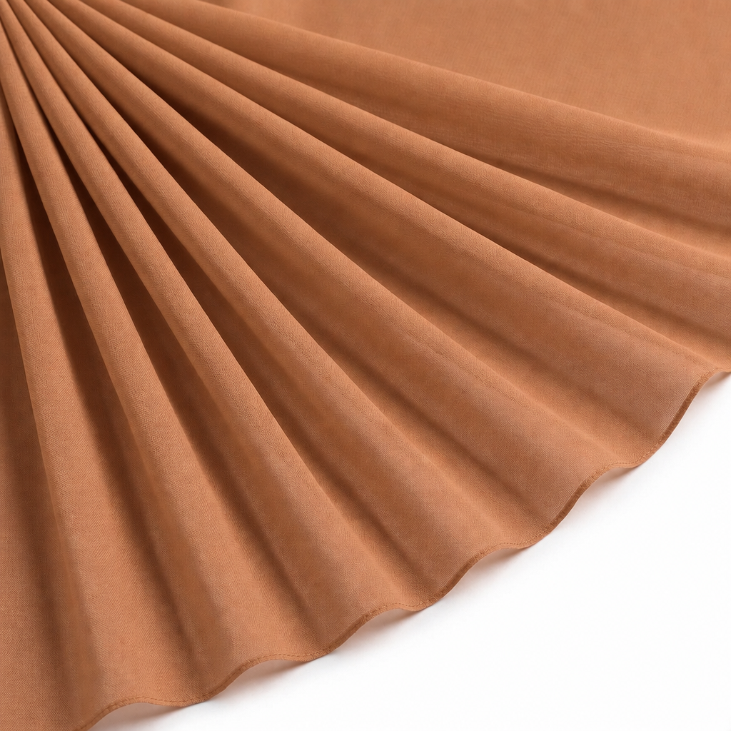 Tissu Mousseline Unie Camel
