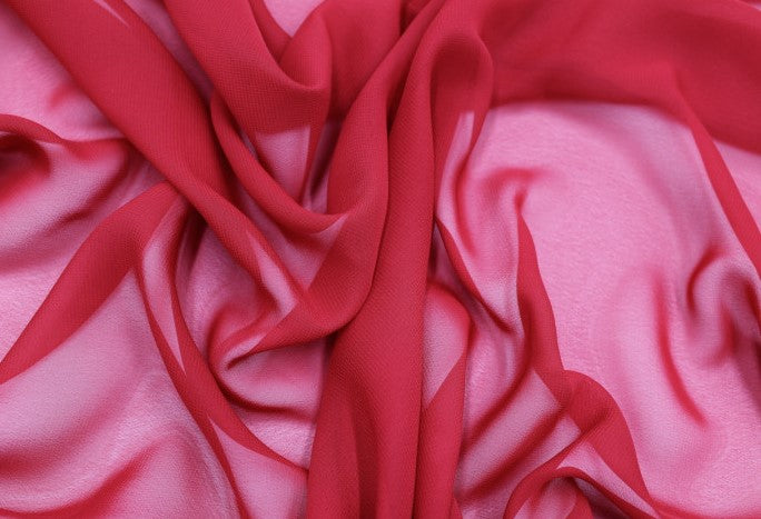 Tissu Mousseline Unie Rouge Grenat