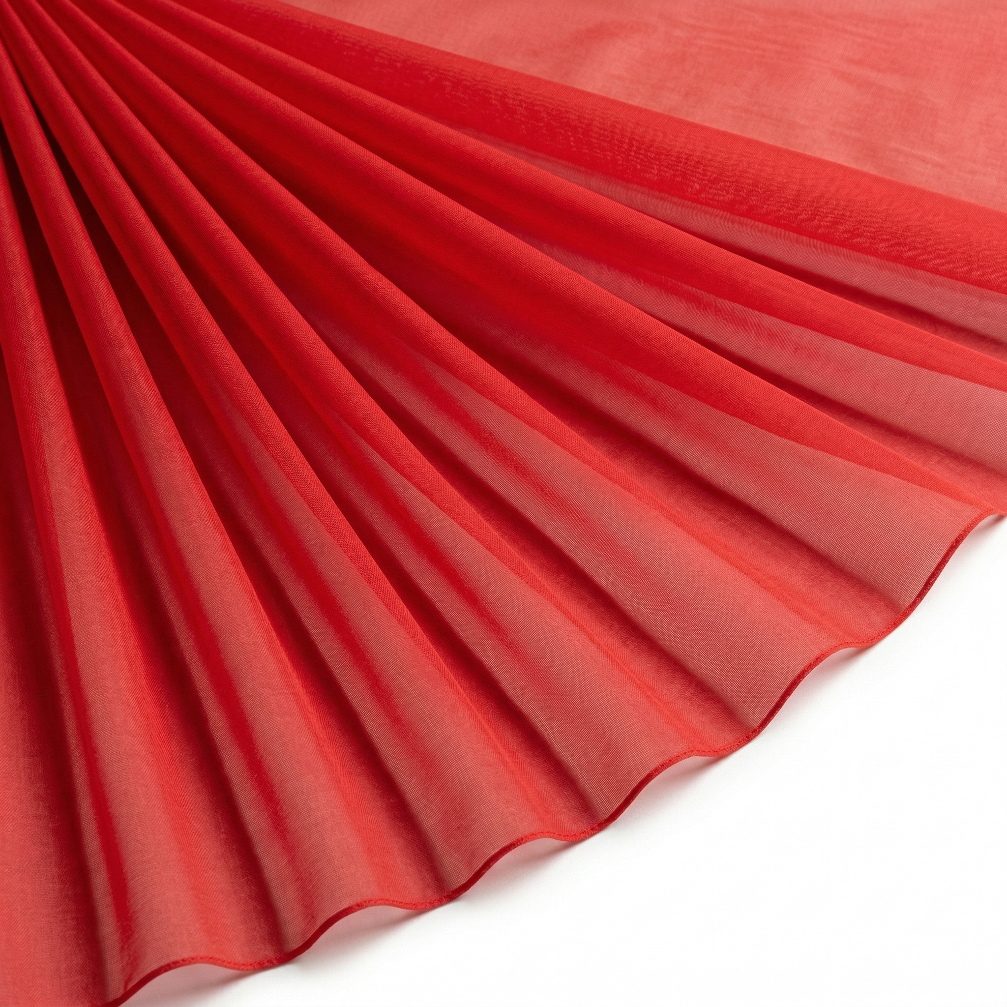 Tissu Mousseline Unie Rouge