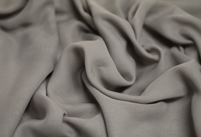 Tissu Mousseline Unie Taupe