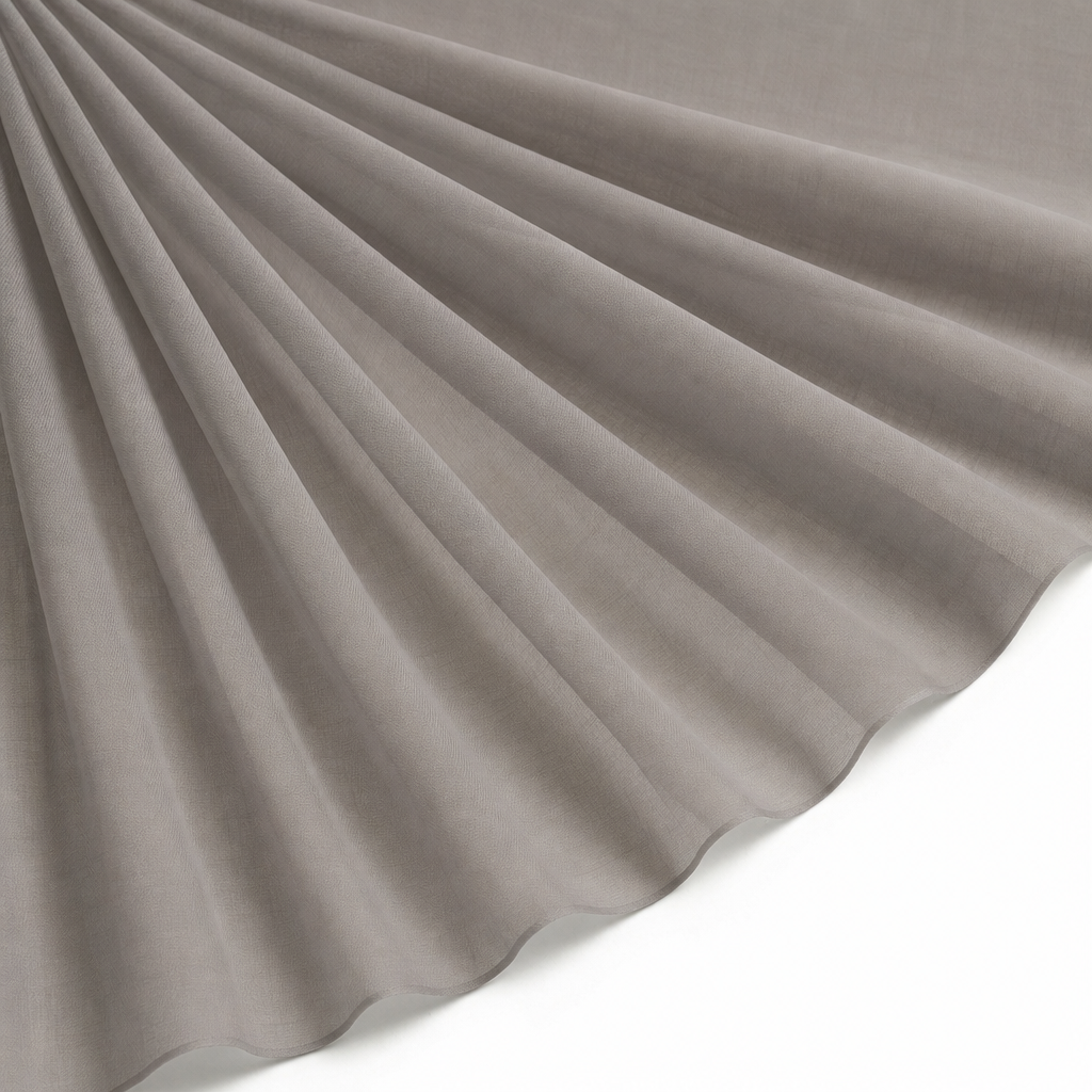Tissu Mousseline Unie Taupe