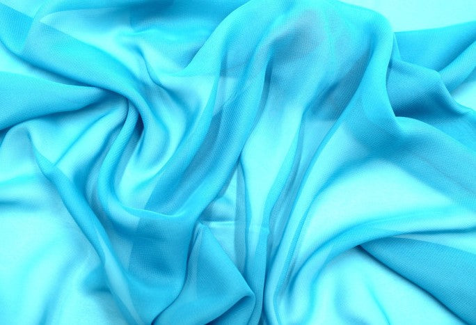 Tissu Mousseline Unie Turquoise