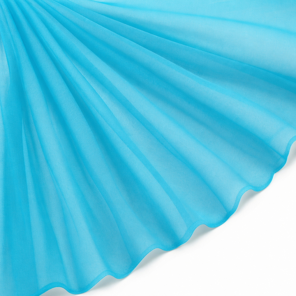 Tissu Mousseline Unie Turquoise