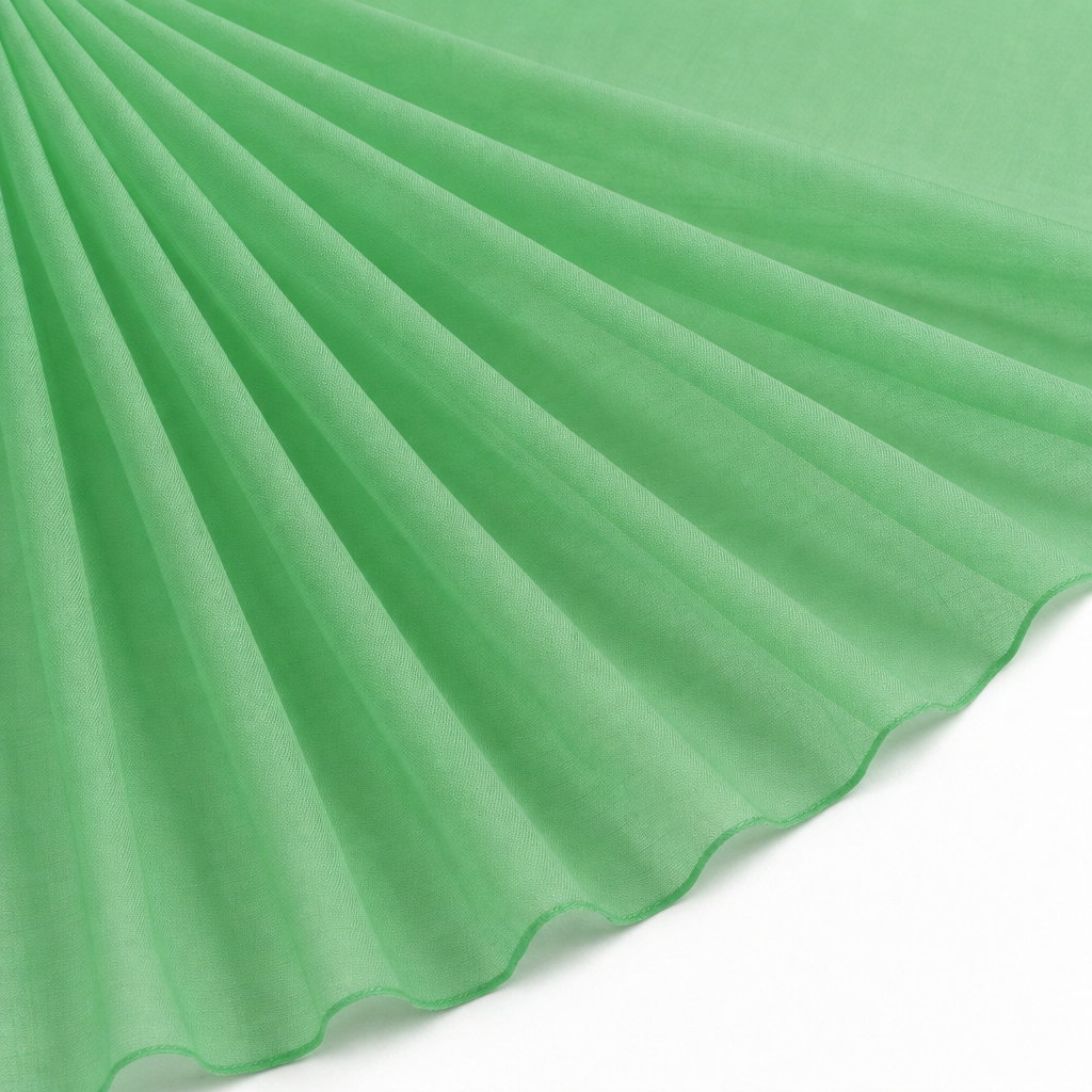 Tissu Mousseline Unie Vert Anis