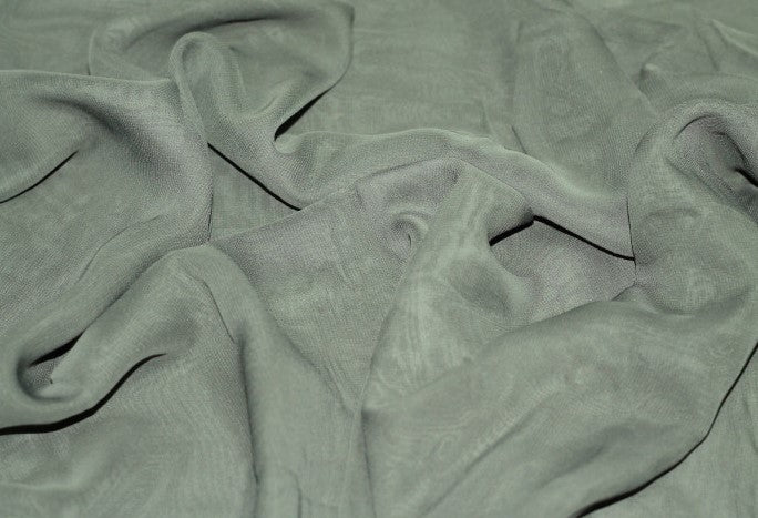 Tissu Mousseline Unie Vert Kaki