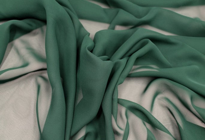 Tissu Mousseline Unie Vert Sapin